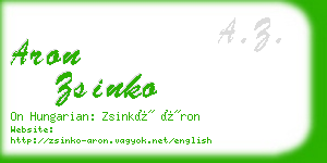 aron zsinko business card